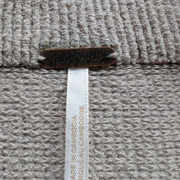 Free People Ottoman Slouchy Tunic Sweater Dress Oyster Beige Cotton Women Small - Picture 9 of 14